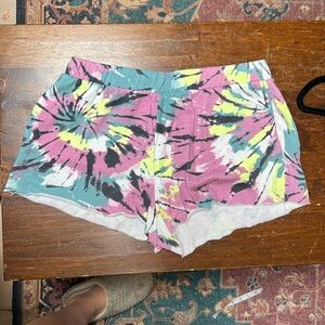 Tie dye sweat shorts